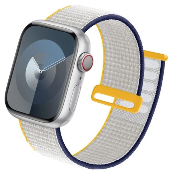 NEW Yellow White Breathable Strap Loop For Apple Watch - Picture 1 of 4